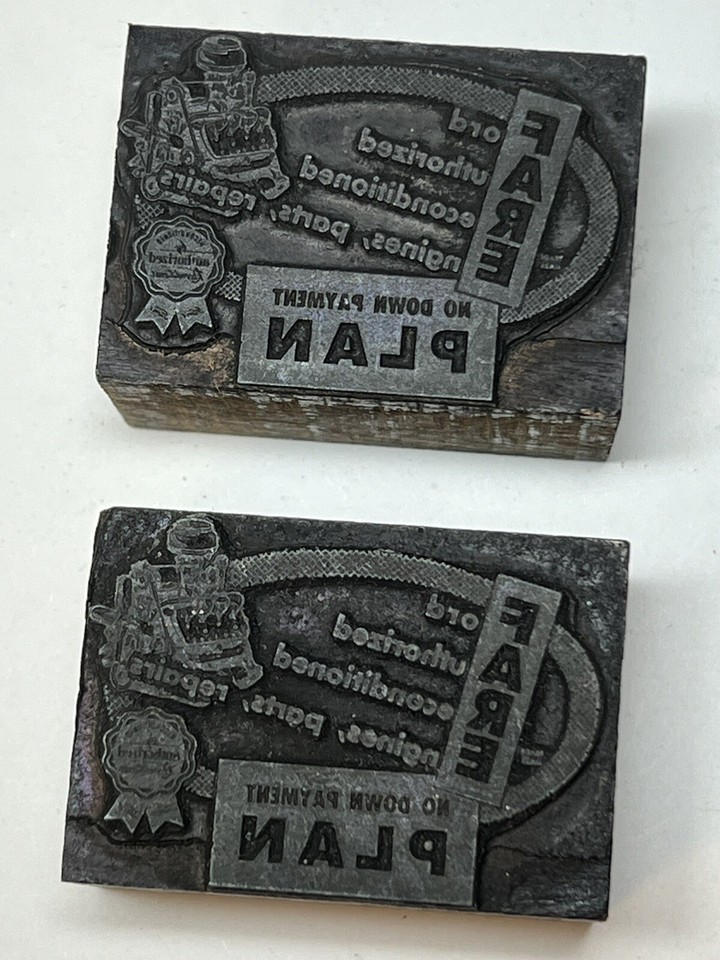 Vintage FORD Motor Company Letterpress PRINTER'S BLOCK Ad Lot of 5 eBay