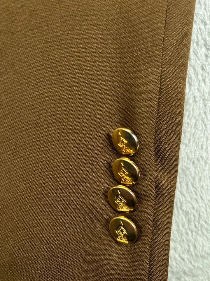 Jaqueta Blazer Masculina 44R VTG Austin Reed London Casaco Esportivo Marrom Ouro Haste Leão - Imagem 2 de 4