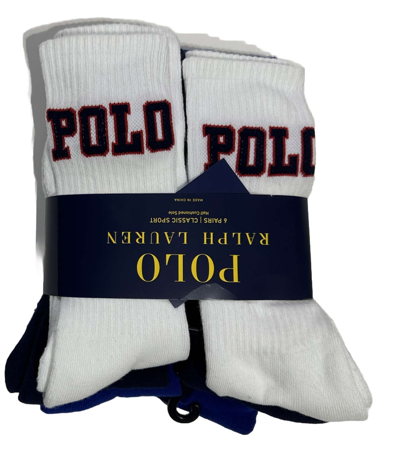 PONY Confezione 6 Calzini Classici Polo Ralph Lauren Taglia 10 13 (Adatti a Scarpe Taglia 6 12 1 2)