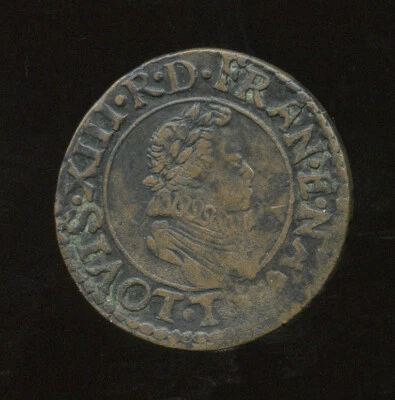 Louis XIII (1610-1643) Double Tournois 1616 T Nantes - Image 1 of 2