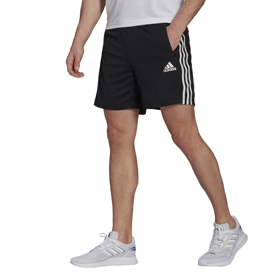 ADIDAS AEROREADY Herren Sport Shorts Gr. XXL schwarz kurze Hose 3-Stripes - Neu