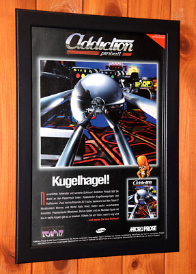 Addiction Pinball Worms Armageddon PS1 N64 Vintage Promo Poster Ad Page Framed