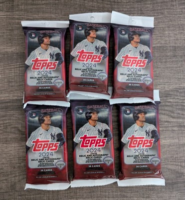 LOT OF 6 2024 TOPPS Baseball Cards Series 2, 36-card Cello Pack, MLB, NY Yankees