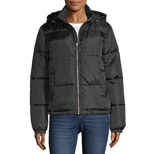 nwt arizona black puffer jacket hooded 