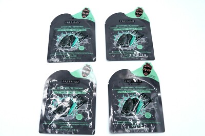 Freeman Detoxifying Charcoal + Sea Salt Sheet Face Masks 4 Pack New