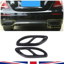 For Mercedes Benz C Class W205 2015-2019 Rear Exhaust Trim Frame Stainless Black