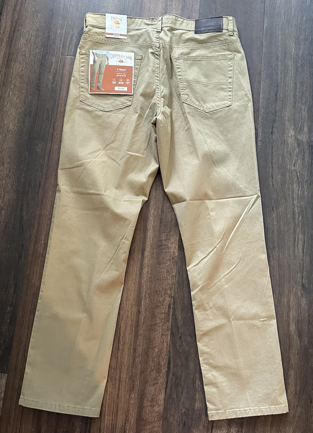 Copper & Oak NWT Men's 32x30 5 Pocket Every Day Pants Sueded Khaki K4F817 NWT$75 image 3