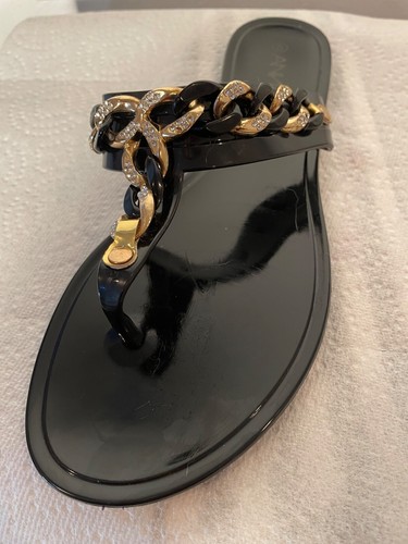 NEW Women's Rhinestone T-Strap Flat Sandals Beaded Flip Flop
