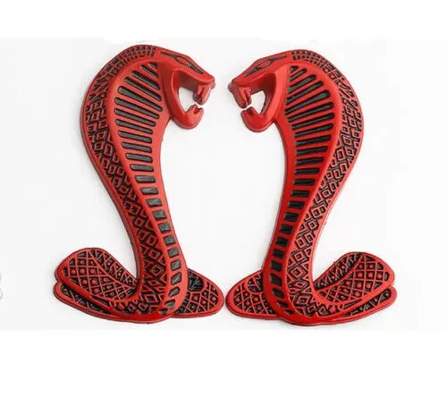 Metal Cobra Snake Dash Shelby Fender Grille Emblems badge Ford