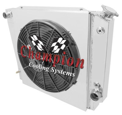 Atom Champion 3 Row Radiator,16'' Fan,Shroud for 1966-1977 Ford Bronco V8 Engine