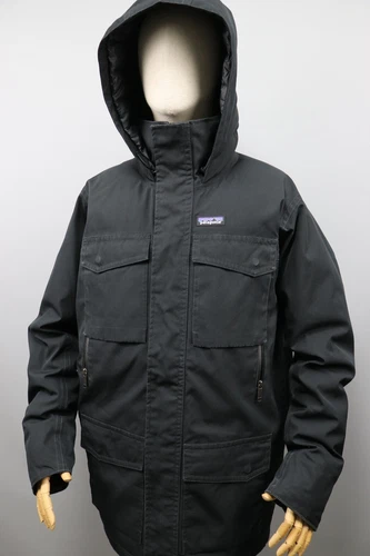 PATAGONIA Thunder Cloud Black Parka Down Pocket Jacket with a hood Size XL