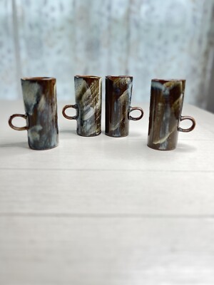 Caffe D Vita  Ceramic Drip Glazed Espresso Mugs Set Of 4