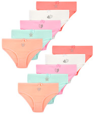 10 Mädchen Slips Strass Glitzer Unterhosen Baumwolle Unterwäsche Panties Panty