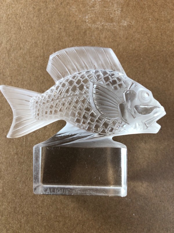 1930 Rene Lalique Fish “BARBILLON”paperweight ORIGINAL PREWAR** RARE**NEAR MINT