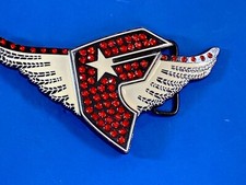 Beautiful Rhinestone Letter F Shape Logo With Wings