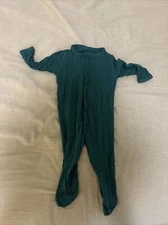 Kyte Baby Button Footie Pajamas in Emerald Green Sz 3-6 Months Boy Girl
