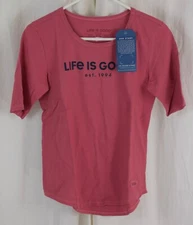 Life Is Good Women's Crusher Cotton Short Sleeve T-Shirt Red Size XS