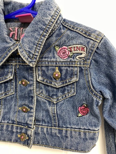 The Wonderfull World of Disney girls Tinker Bell jean jacket cropped size 4/5 - Picture 7 of 10