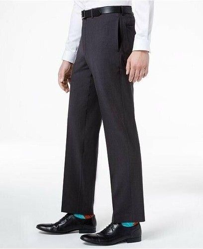 Calvin Klein Mens Slim fit Casual Pants 36 / 34 Grey Solid - Picture 2 of 5