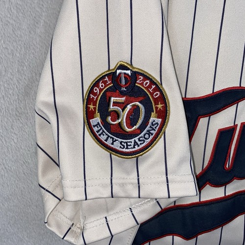 Minnesota Twins Authentic 1960s Throwback Pinstripe MLB Baseball Jersey Size 50 - Picture 9 of 10