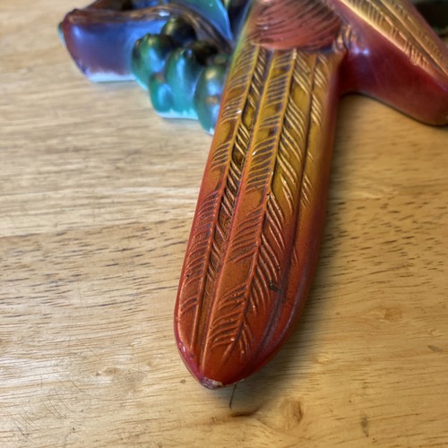 Miller Studio Bird Parrot Chalk Ware Wall Decor 1967 Vintage All Flaws In Photos - Picture 8 of 17