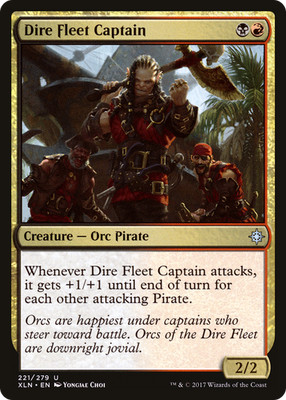 Dire Fleet Captain #221 (Foil) (LP) Ixalan XLN Magic MTG