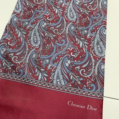 Christian Dior Silk & wool paisley pattern double sided men s stole