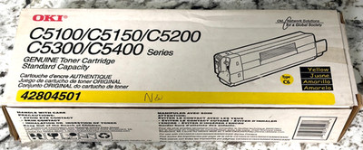 Oki C5100/C5150/C5200/C5300/C5400 Series. Genuine Toner, Cartridge YELLOW