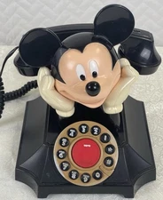 Disney Mickey Mouse Desk Telephone Corded Landline by Telemania Not Tested