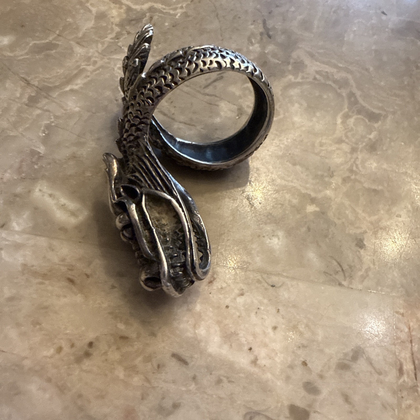 Ornate Ring - Solid Silver - Dragon - Benevolence… - image 5