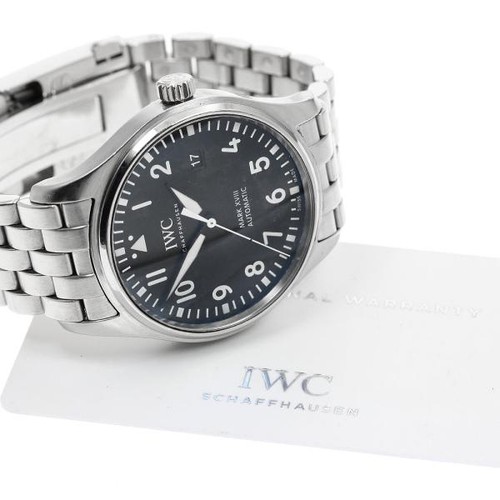 IWC Pilot Mark XVIII IW327011 40mm SS Black Dial Automatic Dat...