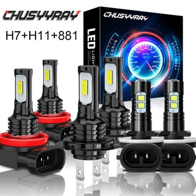 For Kia Sorento 2014 2015 2016 - 6x LED Headlights Hi/Lo + Fog Light Bulbs 6000K