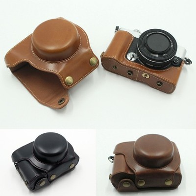HQ Leather Camera case Bag Grip strap For Olympus E-P7 EP7 With 14-42 EZ Lens