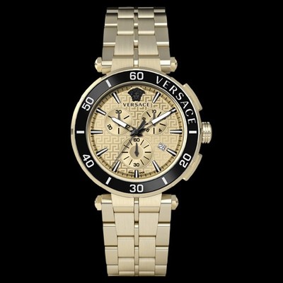 VERSACE GRECA CHRONO Herren-Chronograph Edelstahl vergoldet VE3L00622 NEU!!!
