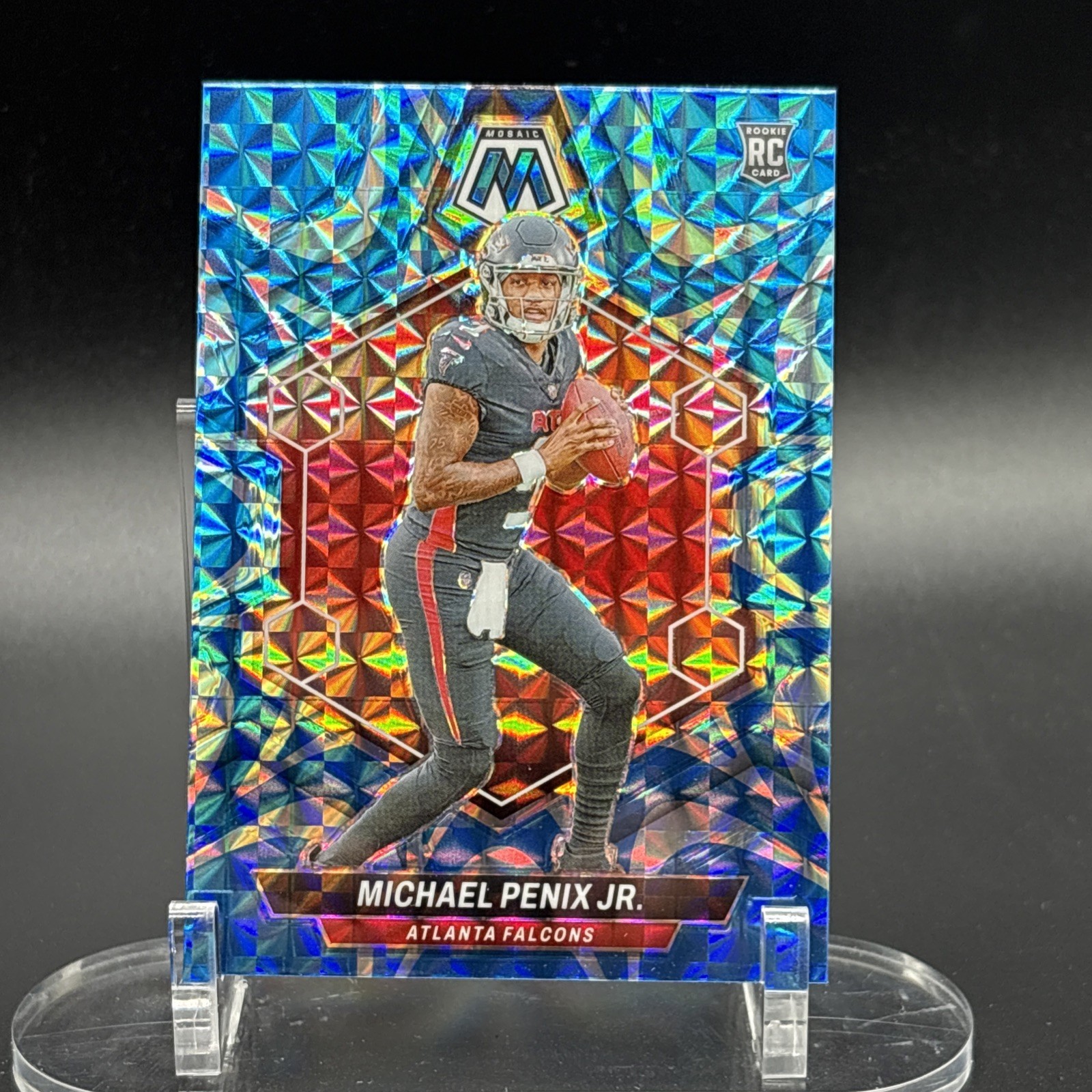 2024 Panini Mosaic - Michael Penix Jr. #308 Reactive Blue Mosaic Prizm (RC)