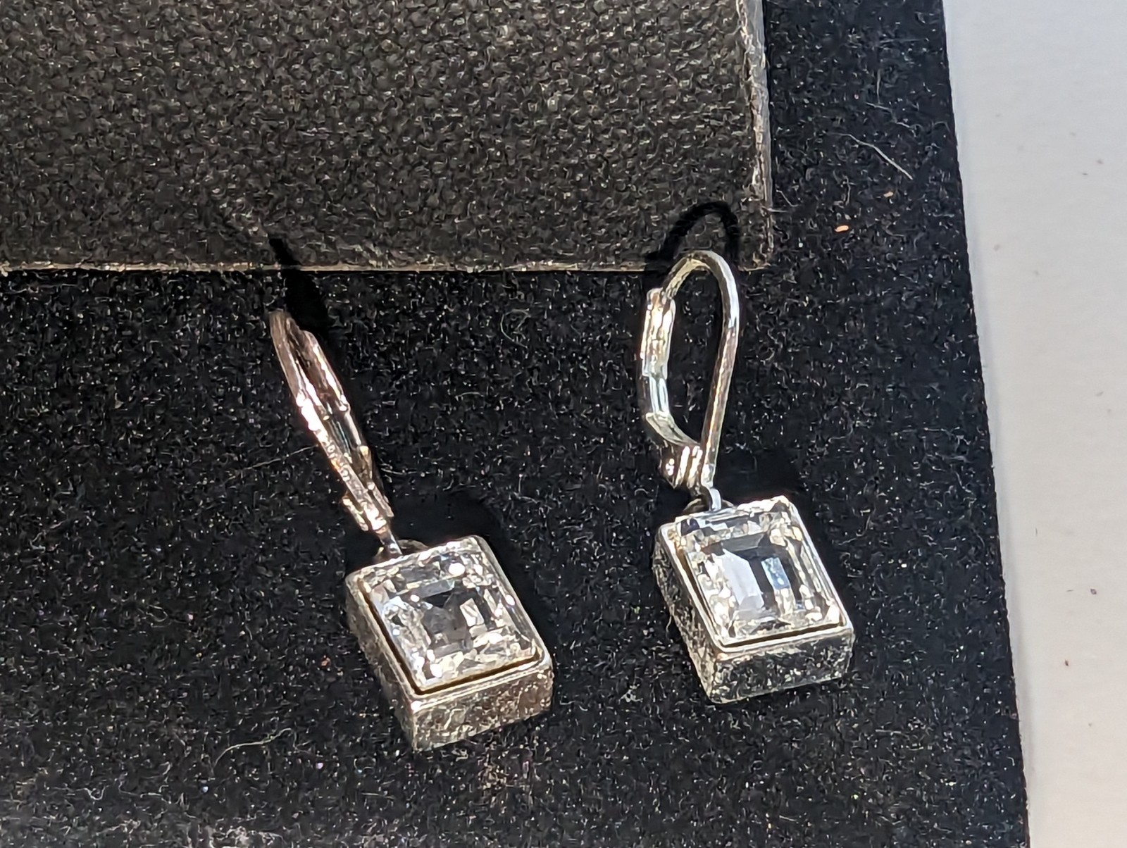 Givenchy Silver Tone Crystal Bezel Dangle Drop Ea… - image 2