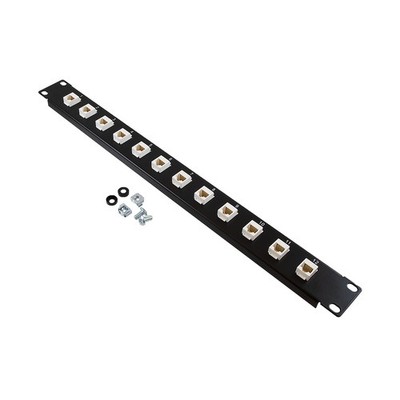 NavePoint 1U (1.75'') 19 Inch Panel with 12 Cat5e Mini-Couplers