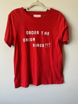 NWOT Ban.do Order the Onion Rings Red T-shirt Large 