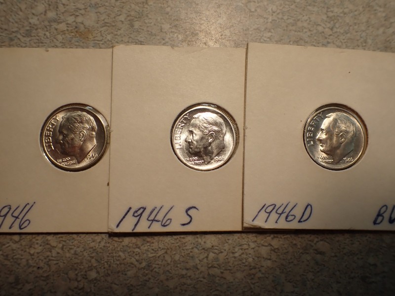 1946 P D S Roosevelt Dimes...Gem BU..Frosty White...Check it out !!!