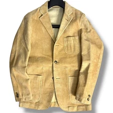 BEAMS PLUS Goat Leather Suede Tailored Jacket Beige Size JP-S USED