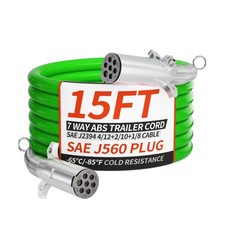 7 Way Trailer Cord 15 FT ABS Heavey Duty, Flexible -85 F Cold Resistance St