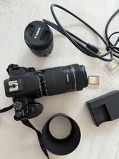 Canon EOS 250D DSLR-Kamera, Schwarz, Inkl. 2x Objektiv 18 - 55mm / 55 - 255mm