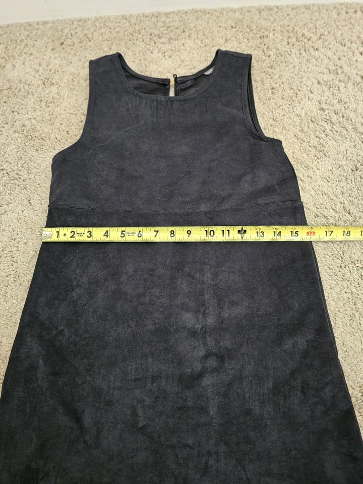 Vestido Vince Camuto para niña imitación gamuza talla 12 negro sin mangas Foto 3 de 4