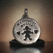 Sterling Silver & Black Onyx “My Daughter, My Love” Pendant