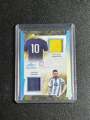 2022 Leaf Ultimate Soccer Kylien Mbappe & Lionel Messi Game Used Patch 6/20