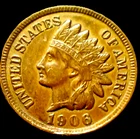 1906 INDIAN HEAD CENT ABOUT UNCIRCULATED! DIAMONDS! A beautiful coin!