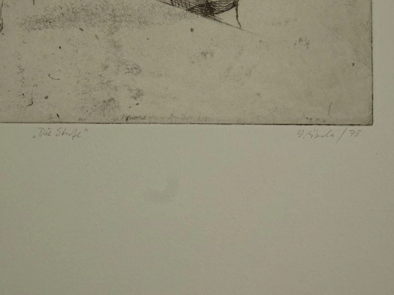 Die Stufe - Libuda - Radierung signiert - Kunstmappe Zwei/92 B53 - Menschen 1978 - Bild 4 von 4