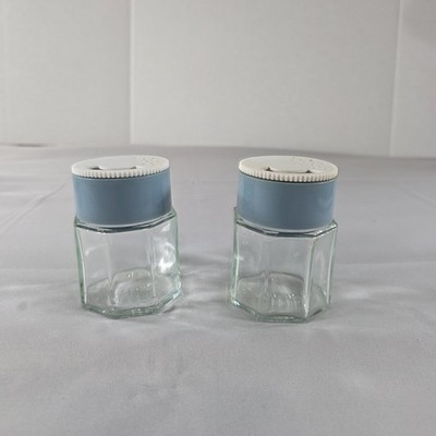 VTG Gemco Mid Century Spice Jars Set Brown Plastic Dial Lid Clear Glass 4''