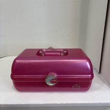 Vintage Caboodles Makeup Case Tote With Mirror, On The Go Girl Barbie Pink