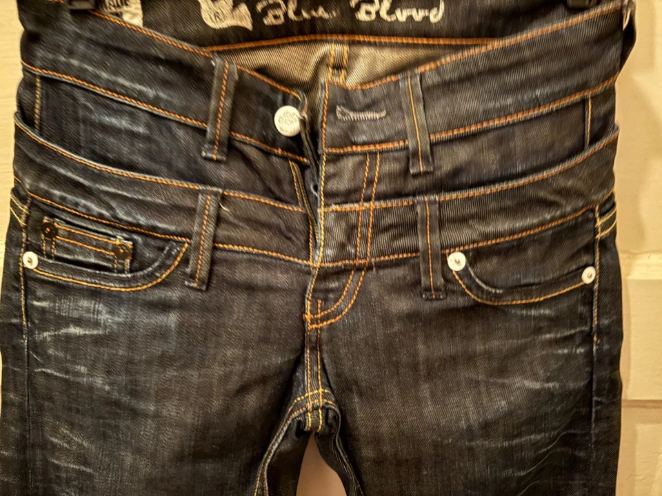 Pantalones de mezclilla clásicos Blue Bird Premium - lavado oscuro - para mujer - L: 26-32  Foto 2 de 4